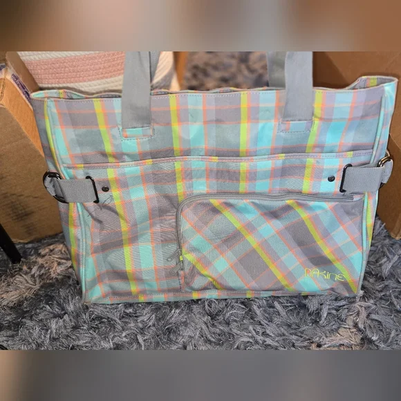 Dakine Multicolor Plaid Tote with Gray Straps - Picture 5 of 13